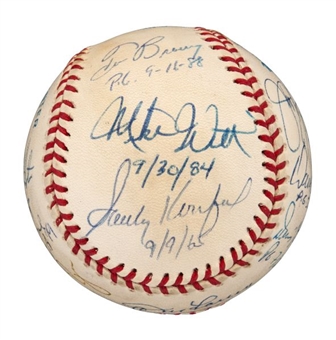 Perfect Game Baseball Signed and Inscribed by Fourteen (14) Including Hunter and Koufax